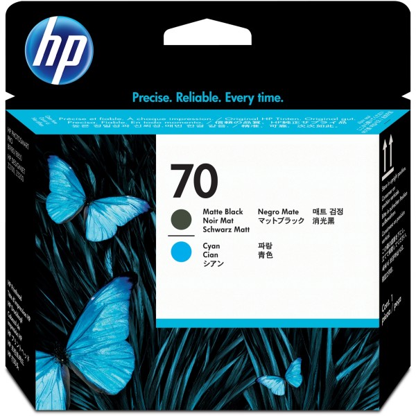 Testina di stampa HP 70 (C9404A) nero opaco -ciano - 132514