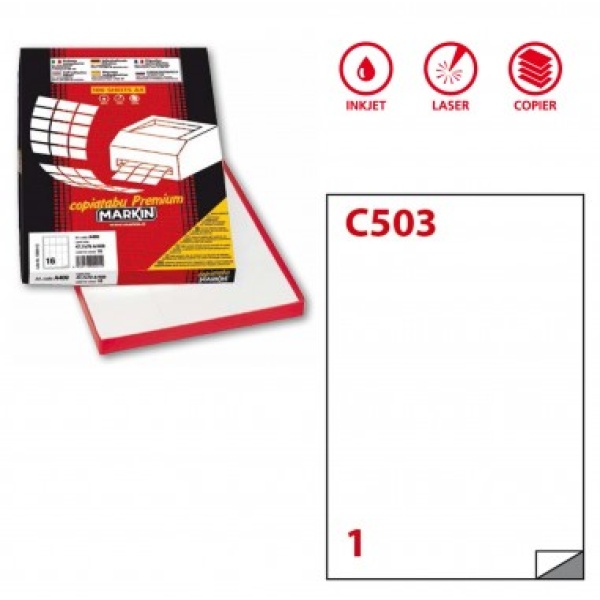 Etichette adesive Markin - 210x297 mm - Nr. etichette / foglio 1 - X210C503 (conf.100)