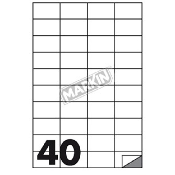 Etichette adesive Markin - 52x30 mm - Nr. etichette / foglio 40 - X210C513 (conf.100)