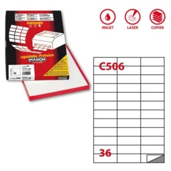 Etichette adesive Markin - 70x25 mm - Nr. etichette / foglio 36 - X210C506 (conf.100)