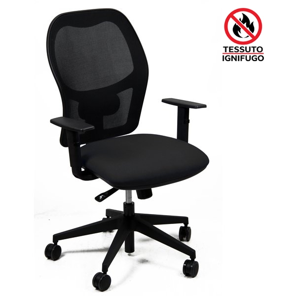 Sedia semidirezionale HUBBLE UNISIT - ignifugo - NERO - HUHU/IN