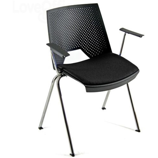 Sedia collettivit&agrave; STRIKE UNISIT - plastica - NERO - SKBR/NE