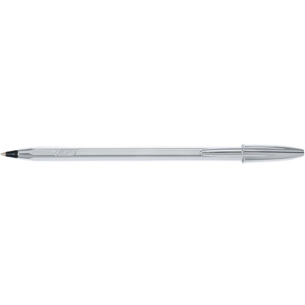 Penna a sfera Cristal Shine Bic - argento - nero - 921339 (conf.20)