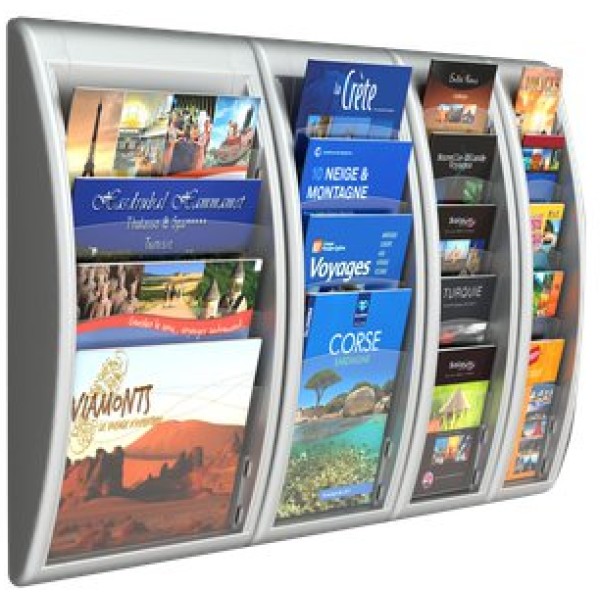 Modulo a 4 tasche f.to A4 per Espositori da muro  Quick Fit System Paperflow - 40,9x9,5x65 cm - K540605
