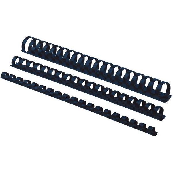 Dorsi plastici a 21 anelli Fellowes - 6 mm - 20 fogli - nero - 5345307 (conf.100)