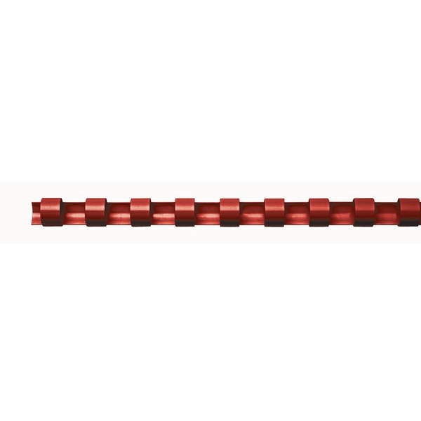 Dorsi plastici a 21 anelli Fellowes - 8 mm - 40 fogli - rosso - 5345604 (conf.100)