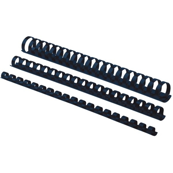 Dorsi plastici a 21 anelli Fellowes - 19 mm - 150 pagine - nero - 5347705 (conf.100)