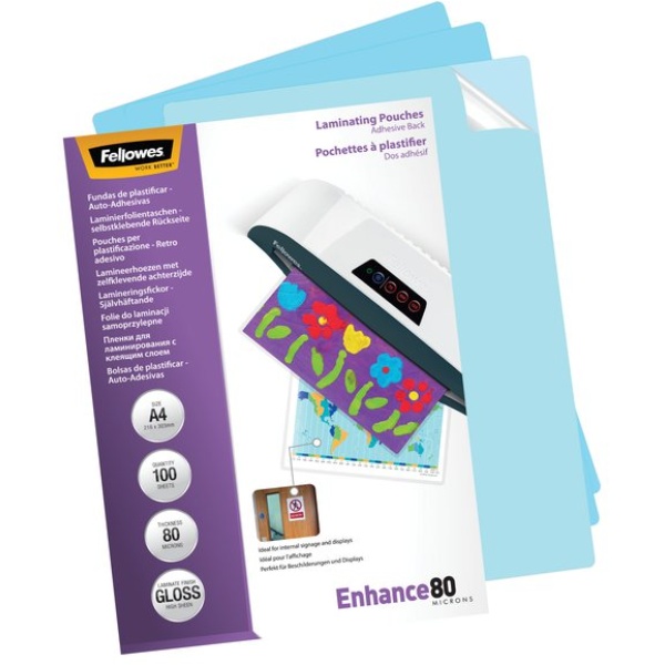 Pouches retroadesive Fellowes - 75 micron - A4 - 5302202 (conf.100)