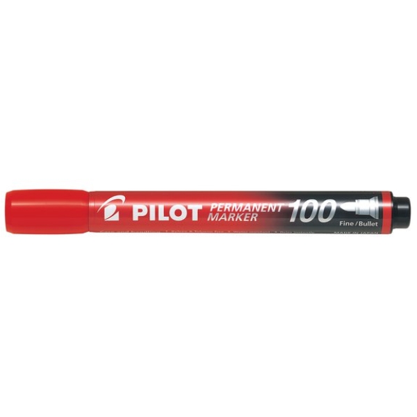 Marcatore permanente SCA 100 Pilot - punta tonda - 1 mm - rosso - 002707 (conf.12)