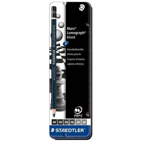 Matite in carboncino Lumograph Staedtler - 100B-G6 (conf.6)