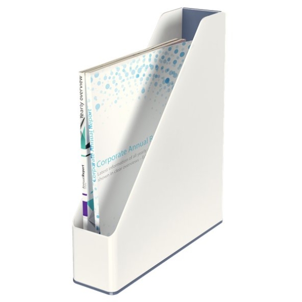 Portariviste WOW Dual Color Leitz -  7,3x27,2x31,8 cm - bianco metellizzato - 53621001