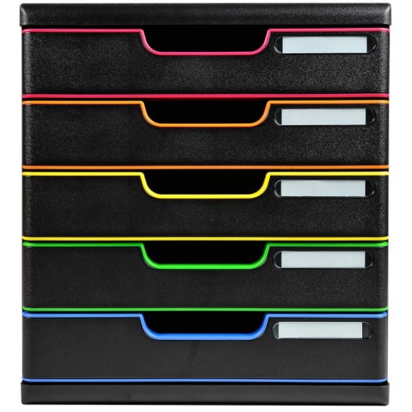 Cassettiere Modulo A4 Exacompta - 5 - nero/arlecchino - nero/arlecchino - 5,4 cm - 5,4 cm - 301914D