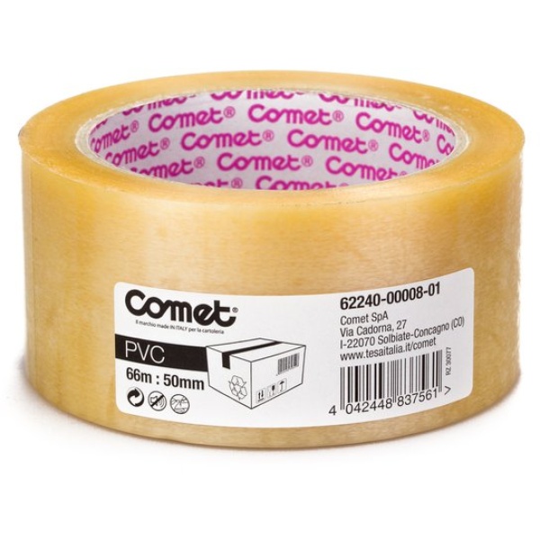 Nastro da imballo Comet 62240 Comet - 50 mm x 66 m - trasparente - 62240-00008-01