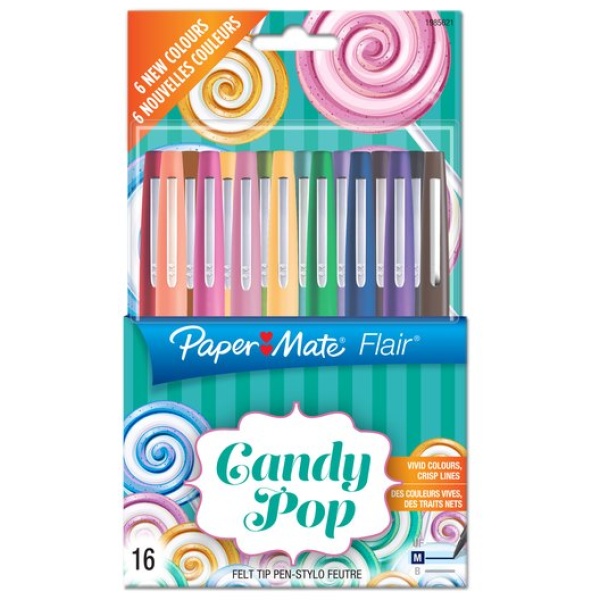 Pennarelli Flair Nylon CANDY POP Papermate - 1 mm - assortiti - 1985621 (conf.16)