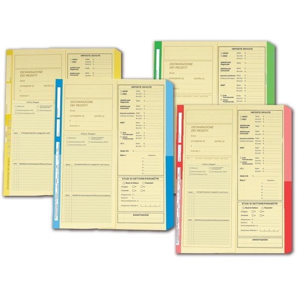 Cartelline dichiarazione redditi 4company - 32,5x25,5 cm - avorio - rosso - 4175 04 (conf.50)