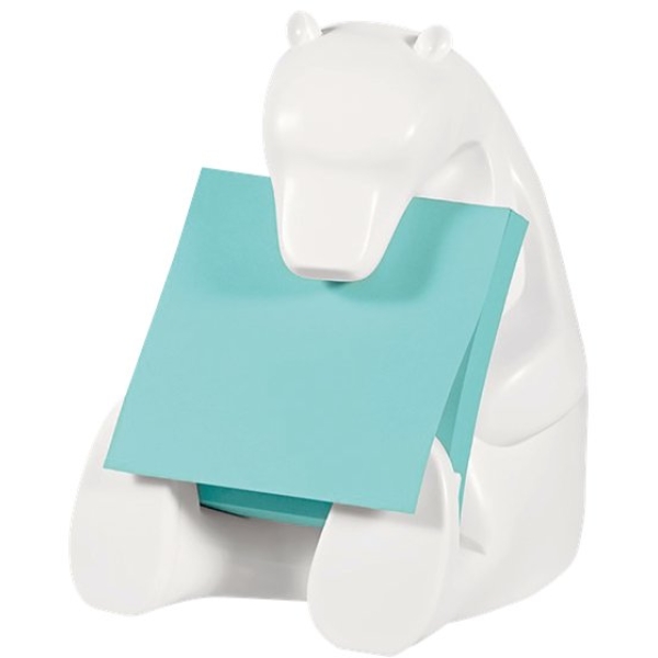 Dispenser Orso Post-it&reg; Z-Notes + 1 ricarica di foglietti Acquamarina - BEAR-330