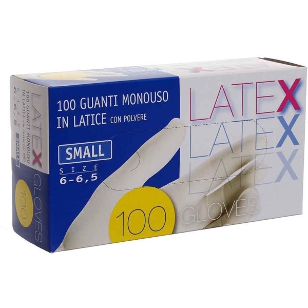 Guanti in lattice Icoguanti - Latex - S - DPI 1 cat. - bianco - esl / s (conf.100)