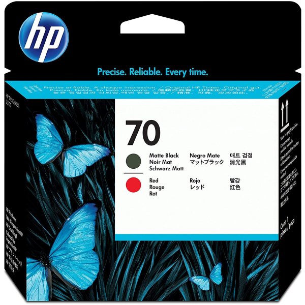 Testina di stampa HP 70 (C9409A) nero opaco -rosso - 234165