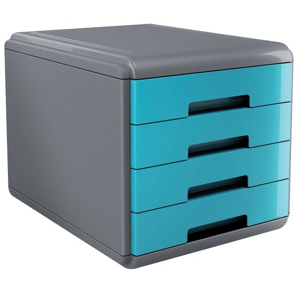 Accessori Da Scrivania My Desk Arda - Cassettiera - 29,5X38,5X28,2 Cm - Turchese - 18P4Ptu