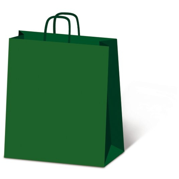 Borse In Carta Con Manico Ritorto Rex Sadoch - Verde Scuro - 26X12X36 Cm - Sdf26/560 (Conf.25)