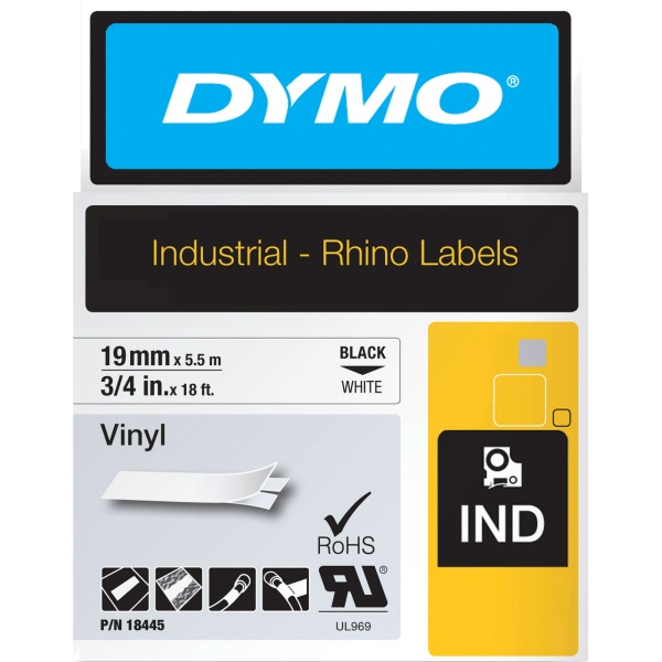 Nastro Dymo 19mm x 5,5m (18445) nero-bianco - 308489