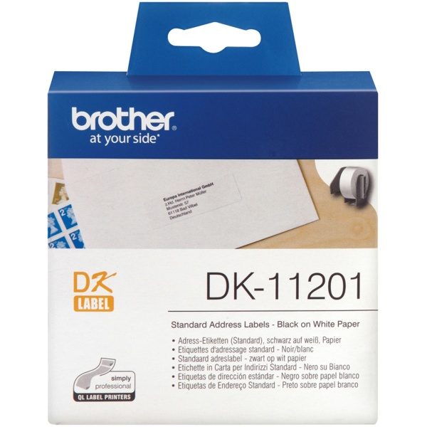 Etichette Brother DK11201 nero-bianco - 309257