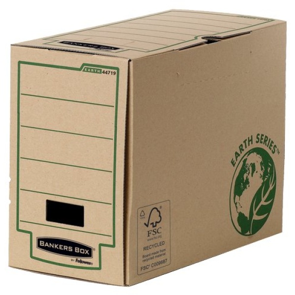 Contenitore Archivio Legal Dorso 15 Cm  Sistema Di Archiviazione Bankers Box Earth Series Fellowes - Aletta Di Chiusura - 4471901 (Conf.20)