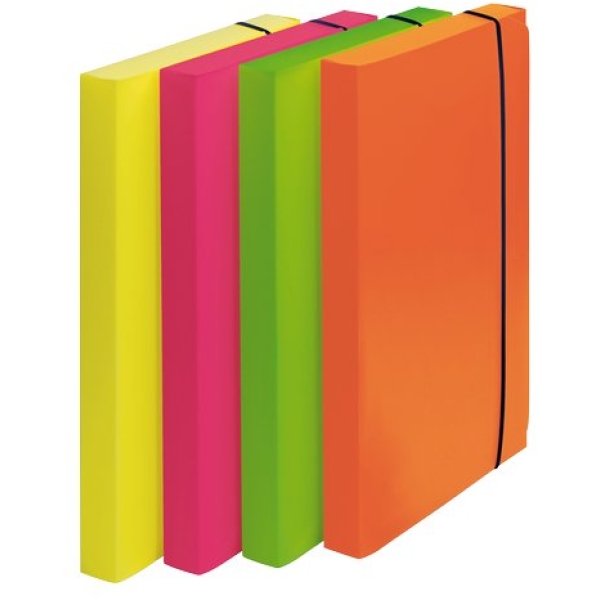 Scatola Portaprogetto Fluo In Ppl Fellowes - Assortito - 3 Cm - 1028101 (Conf.4)
