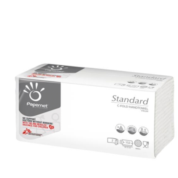 Asciugamani Interfogliati Papernet - Standard - C - 2 - Pura Cellulosa - 23X32 Cm - 152 - 400790 (Conf.20)