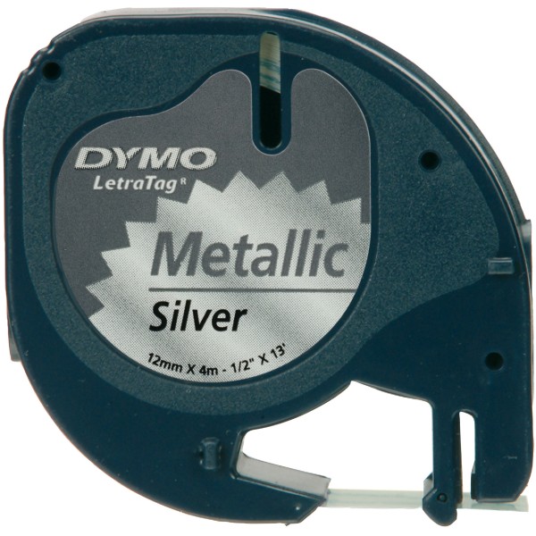 Nastro Dymo 12mm x 4m (S0721730) nero argento - 345628