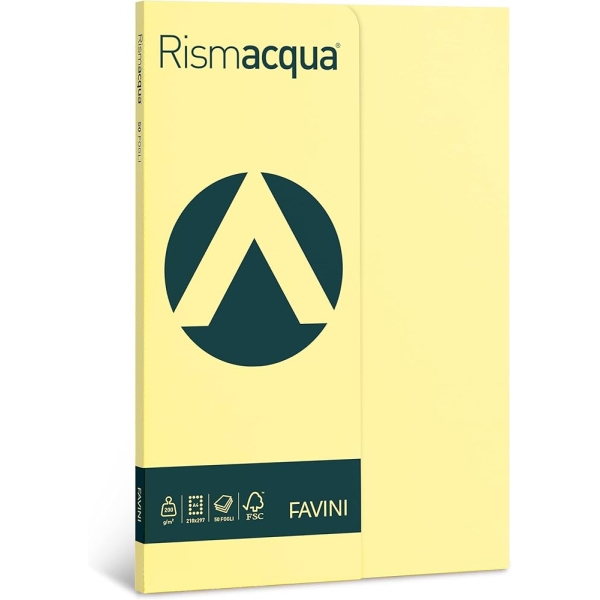Carta e cartoncini in rismette Favini - tenui - A4 - 200 g/mq - giallo chiaro - A692544 (risma50)