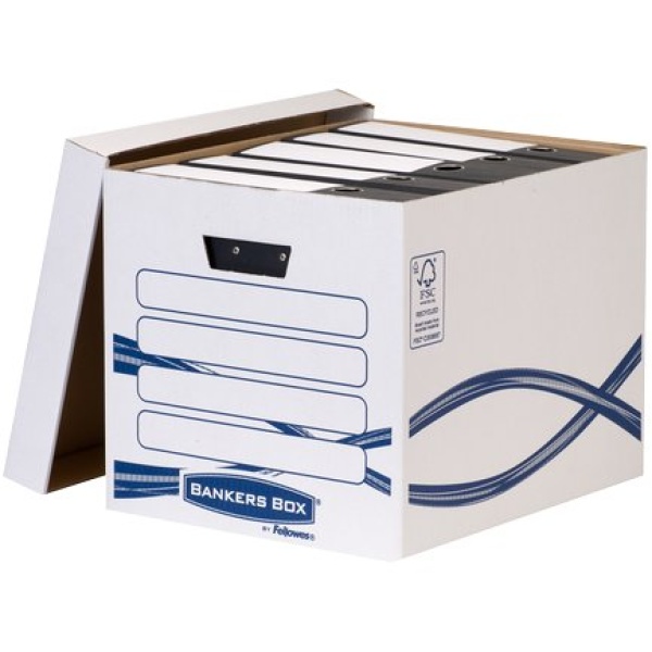 Scatola Archivio Basic Grande Fellowes - coperchio separato - 33x32x42 cm -  4461001 (conf.10)