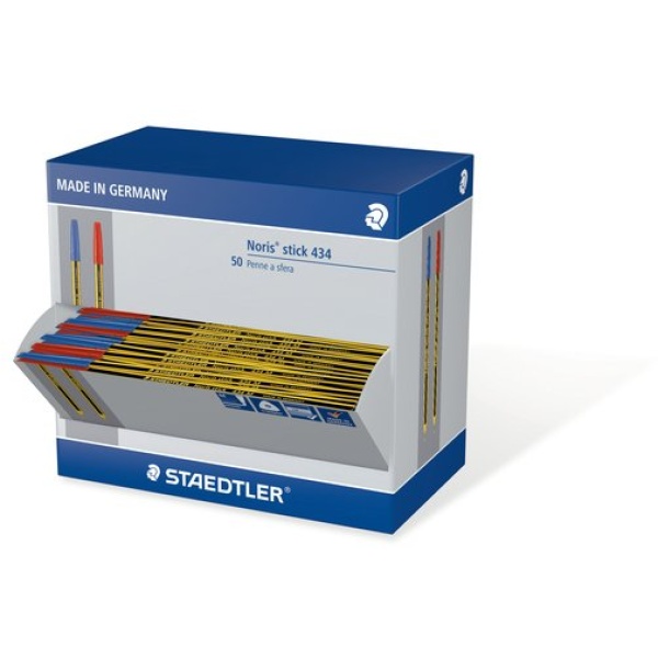 Penna a sfera Noris Stick Staedtler - 35 blu/15 rosso - 434SCAP2LB (conf.50)