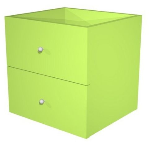 Coppia cassetti per Libreria caselle Maxicube Artexport - 32,5x28,8x32,5 cm - verde neon -  2c MaxC/V