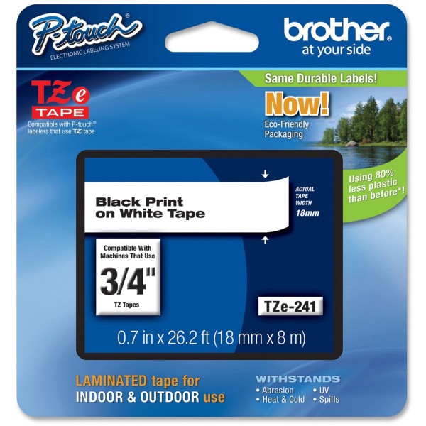 Nastro Brother TZ241/TZE241 (TZE241) nero-bianco - 534942