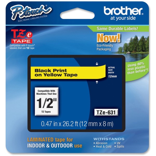 Nastro Brother TZE631 nero-giallo - 535042