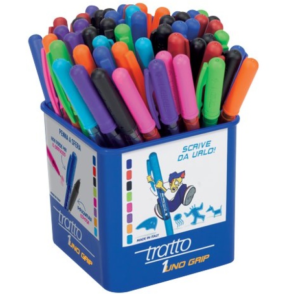 Penna a sfera Tratto 1 - barattolo Tratto grip - assortiti - 812500 (conf.60)