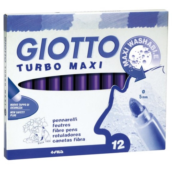 Pennarelli Turbo Giotto - Turbo Maxi punta larga - 1-3 mm - violetto - 456035 (conf.12)