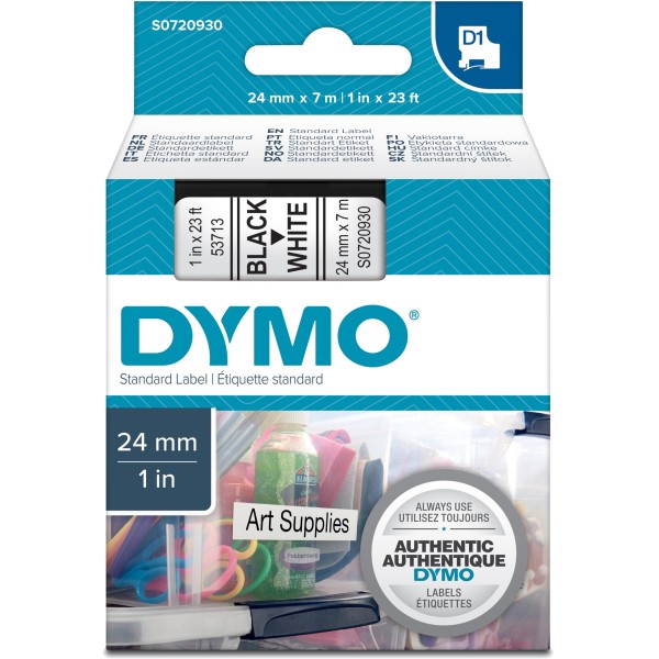 Nastro Dymo 24mm x 7m - 53713 (S0720930) nero-bianco - 859824