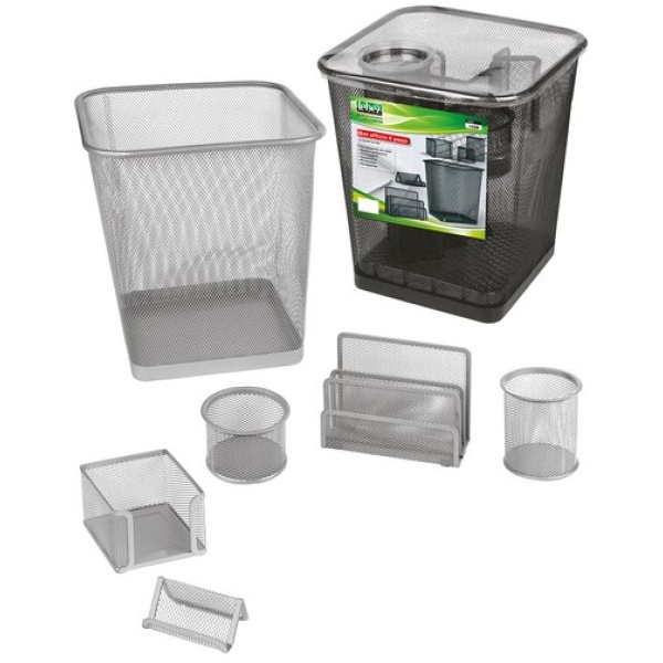 Set da scrivania in rete Lebez - argento - 1426-S