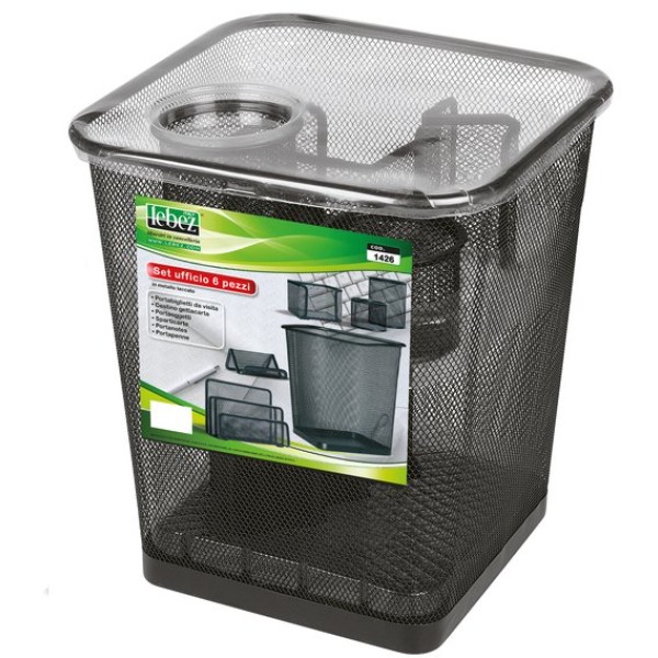 Set da scrivania in rete Lebez - nero - 1426-N
