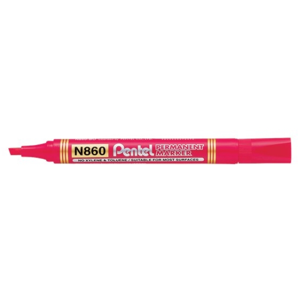 Marcatore permanente N860 Pentel linea Amiko - scalpello - 1,2-4,5 mm - rosso - N860-BE (conf.12)