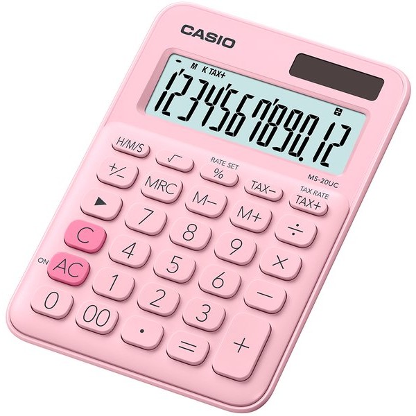 Calcolatrice da tavolo MS-20UC a 12 cifre Casio - rosa pastello - MS-20UC-PK