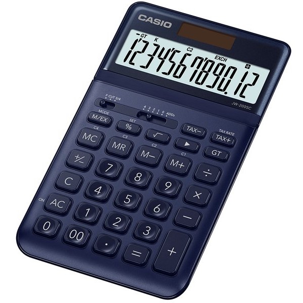 Calcolatrice da tavolo JW-200SC-NY a 12 cifre Casio - blu navy - JW-200SC-NY