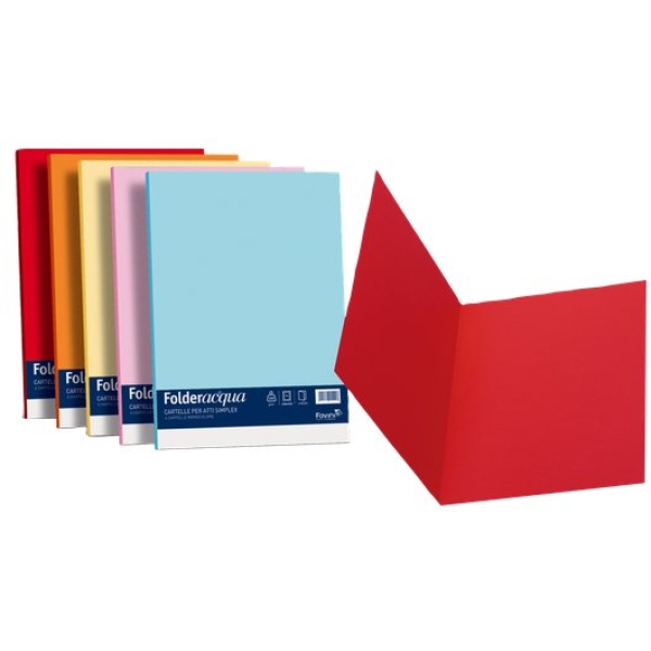 Cartelline in cartoncino Simplex Luce&amp;Acqua Favini - 25x34 cm - violetto - A50J664 (conf.50)
