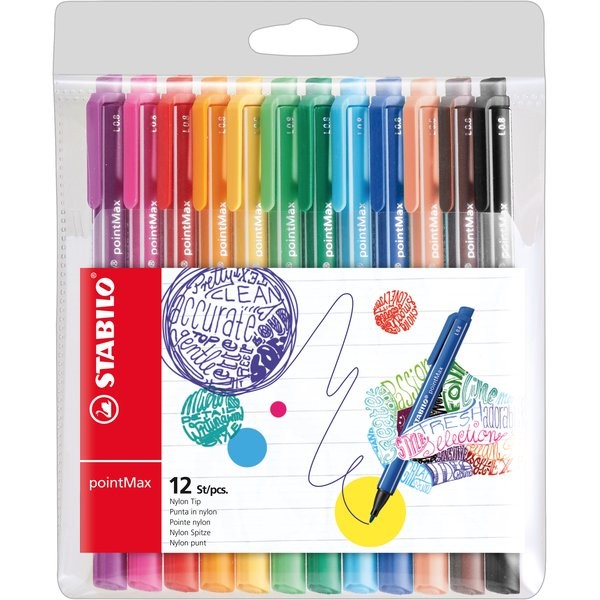 Fineliner pointMax Stabilo - 0,8 mm - assortiti - 488/12-01 (conf.12)