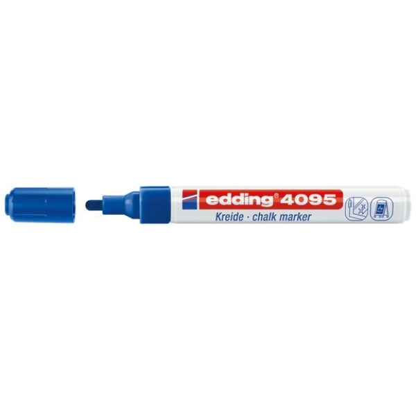 Marcatore a gesso liquido 4095 Edding - tonda - 2-3 mm - blu - 4-4095003