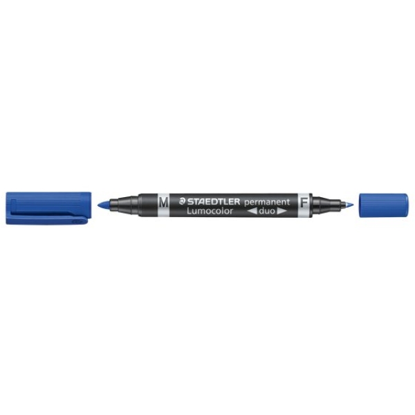 Marcatore Lumocolor&reg; permanent duo Staedtler - 0,6-1,5 mm - blu - 348-3