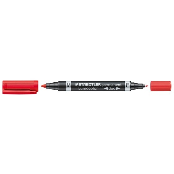 Marcatore Lumocolor&reg; permanent duo Staedtler - 0,6-1,5 mm - rosso - 348-2