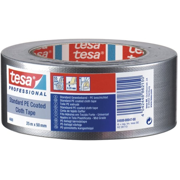 Nastro americano Tesa - premium - 25mx50 mm - grigio - 04688-00047-00
